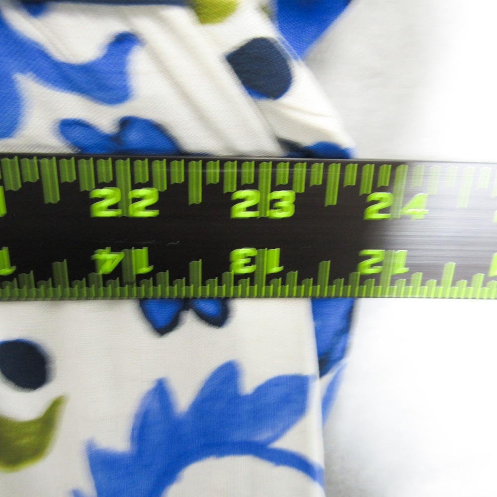 Fig + Flower Womens 2X Blue Green Floral Print V Neck Linen Blend Maxi Dress - Picture 14 of 16